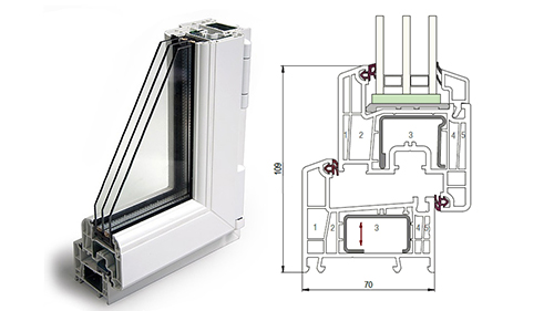 Балконный блок 1500 x 2200 - REHAU Delight-Design 40 мм Железнодорожный